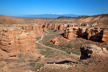 Sandy canyon Charyn in Kazakhstan.