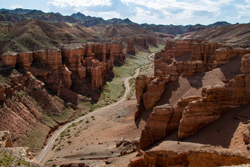Sandy canyon Charyn in Kazakhstan.