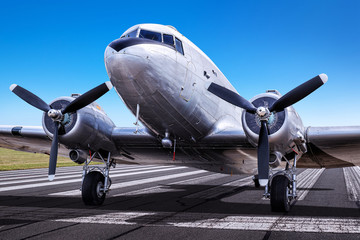 historical aircraft on a runway