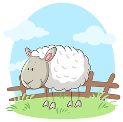 Niedliches Schaf - Vektor-Illustration