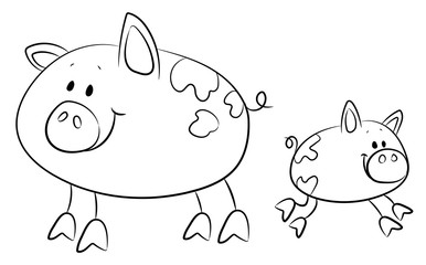 Niedliche Schweine - Vektor-Illustration