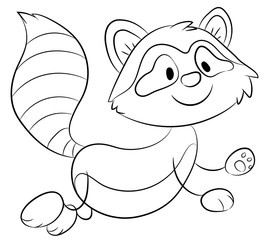 Niedlicher Waschbär - Vektor-Illustration