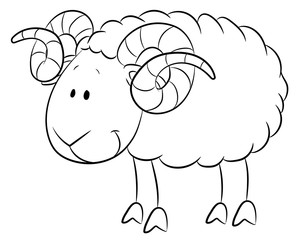 Niedlicher Widder- Vektor-Illustration