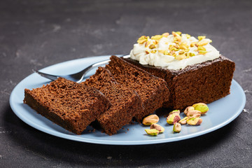 Dark Molasses Gingerbread Cake on a plate