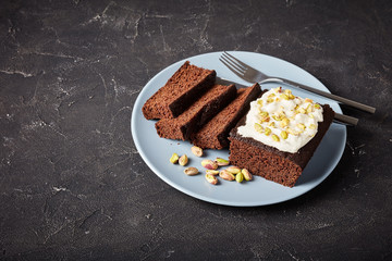 Dark Molasses Gingerbread Cake on a plate
