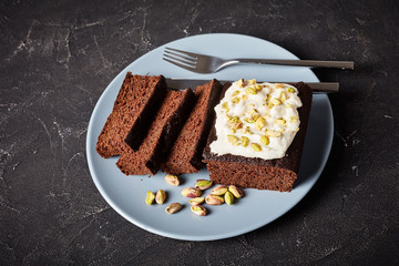 close-up of sliced Dark Molasses Gingerbread Cake