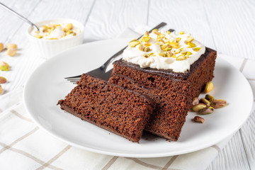 close-up of sliced Dark Molasses Gingerbread Cake