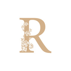 vector illustration flower Initial letter luxury beauty flourishes ornament monogram wedding icon logo vintage