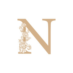 vector illustration flower Initial letter luxury beauty flourishes ornament monogram wedding icon logo vintage