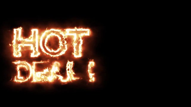 Hot Deal text Animation with fire burn effect