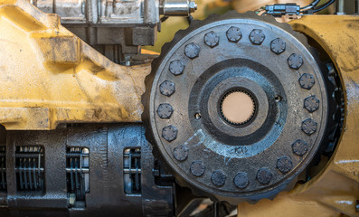 Beval gear of the transmission bulldozer tractor.