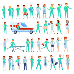 Fototapeta na wymiar Nurse icons set. Cartoon set of nurse vector icons for web design