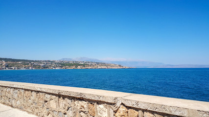 Embankment and sea in Rethymnon on Crete