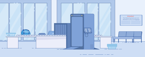 Airport Security Service Control Flat Vector