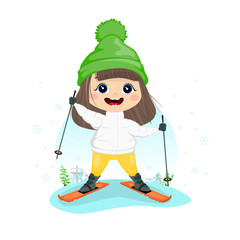 girl on skis