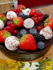 dessert with fresh berries