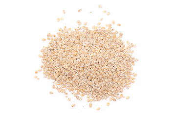 Pearl barley isolated on the white background.
