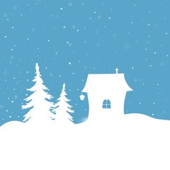 Naklejka premium house in the snow