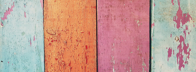 Old wooden planks, colorful background 