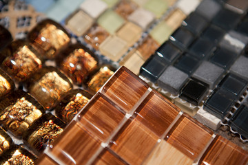 Mosaic tiles texture of different colors and shades bathroom to the kitchen floor and walls are used to repair the premises, structure design decor