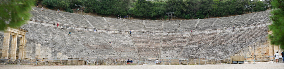 Fototapeta na wymiar The theater of Epidaurus (Peloponnese, Greece) is one of the greatest examples of Greek architecture