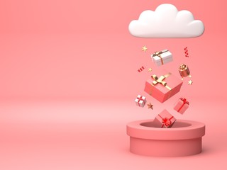 3d render image of christmas ornament floating on hole