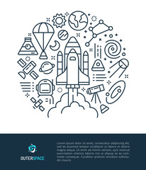 Outer Space Exploration Logo & Graphic Illustration Concept.