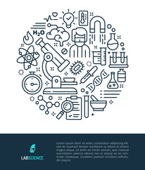 Laboratory & Science Logo & Graphic Illustration Concept.