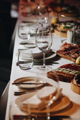 luxury tableware beautiful table setting in restaurant