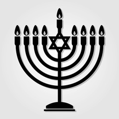 Menorah, Jewish candles icon. Vector illustration