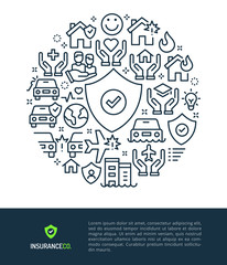 Insurance Logo & Graphic Illustration Concept.