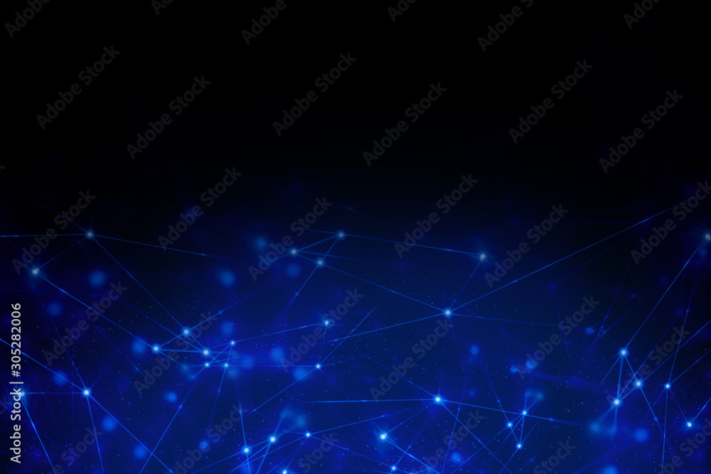 Poster ai brain network social online internet, machine deep learning and data cloud storage digital grid f
