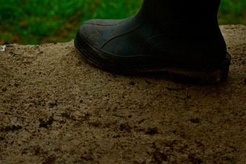 Boots on grass