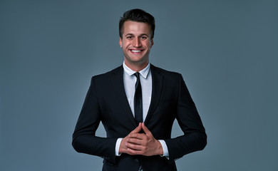 Man on gray background