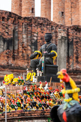 Black Statue Wat Thammikarat, Ayutthaya, Thailand