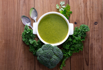 cream or vegetable soup, top view