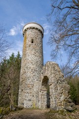 Hamelika lookout tower was built in the shape of a romantic castle ruins - Marianske Lazne (Marienbad) - Czech Republic