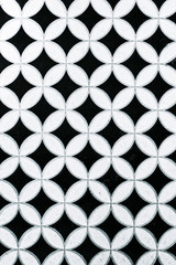 Geometric pattern white black floor. Background, texture, pattern