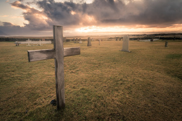 cross at sunset