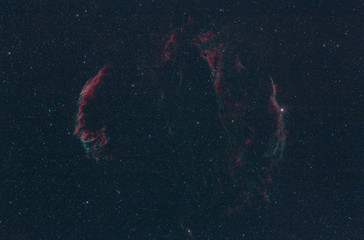 Naklejka premium Cygnus Loop, East and West Veil Nebula and Pickering's Triangle, Cygnus Constellation