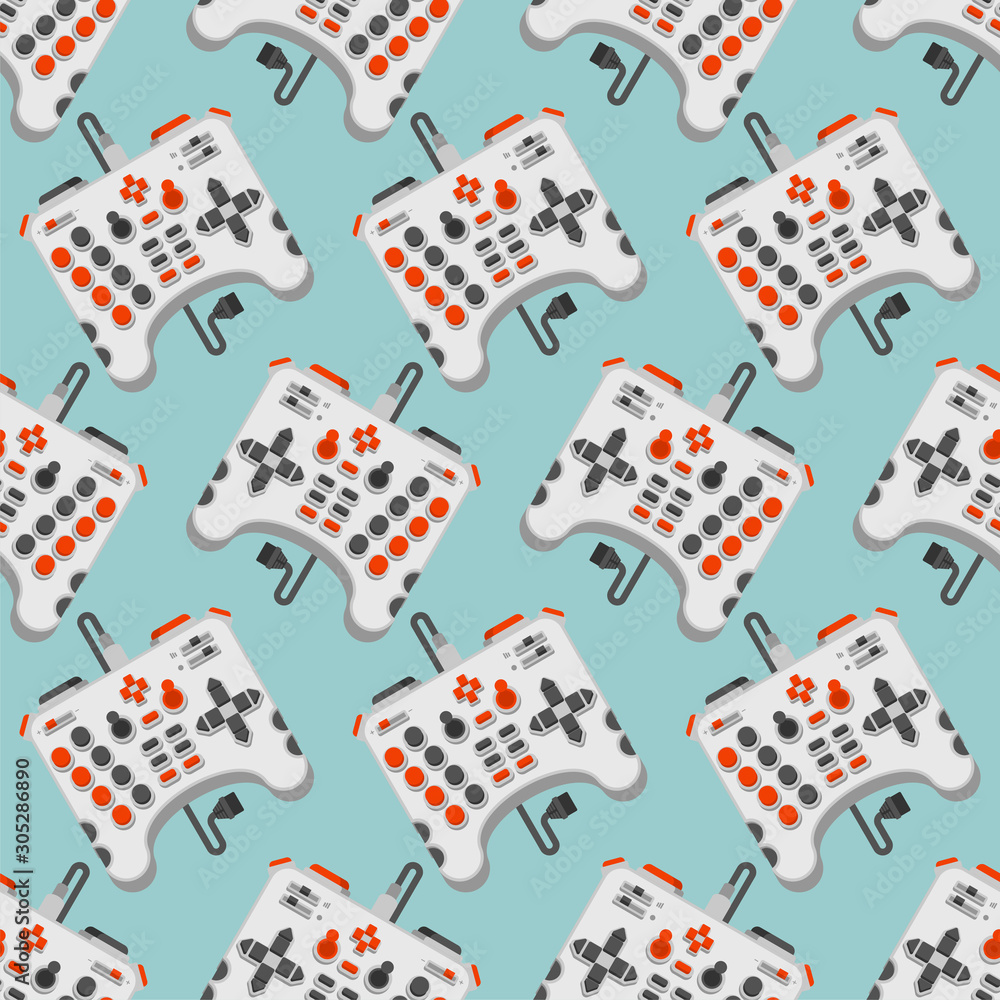Aufkleber super joystick pattern seamless. meag gamepad game console background. cheater video game controller