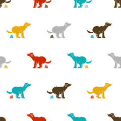 Dog poop pattern seamless. Pet shit background. vector texture