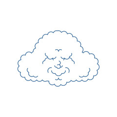 Cloud sleeping. Cloud man asleep emotions. Vector illustration