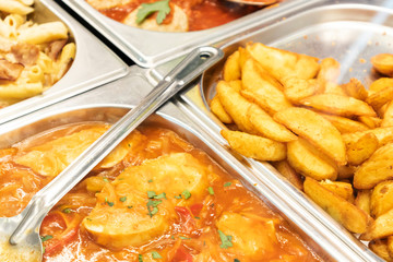 showcase with food fast food self service cafe