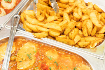 showcase with food fast food self service cafe