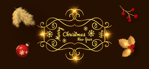 christmas golden background design