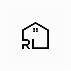 letter RL with Line House Real Estate Logo. home initial R L  concept. Construction logo template, Home and Real Estate icon. Housing Complex Simple Vector Logo Template. - vector