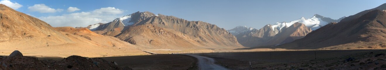 Fototapeta premium Pamir mountains area in Tajikistan. Pamir highway