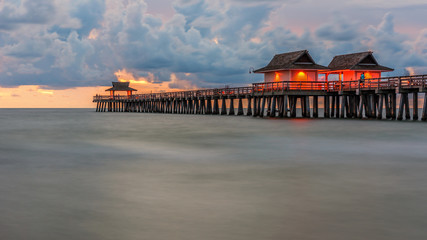 Pier Naples, Florida. Old bridge Florida. Coastal dreams. Travel concept