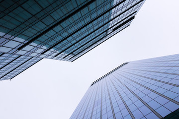 Fototapeta na wymiar Gdansk, Poland, Olivia Business Centre - 12/10/2019: skyscraper against a clear sky
